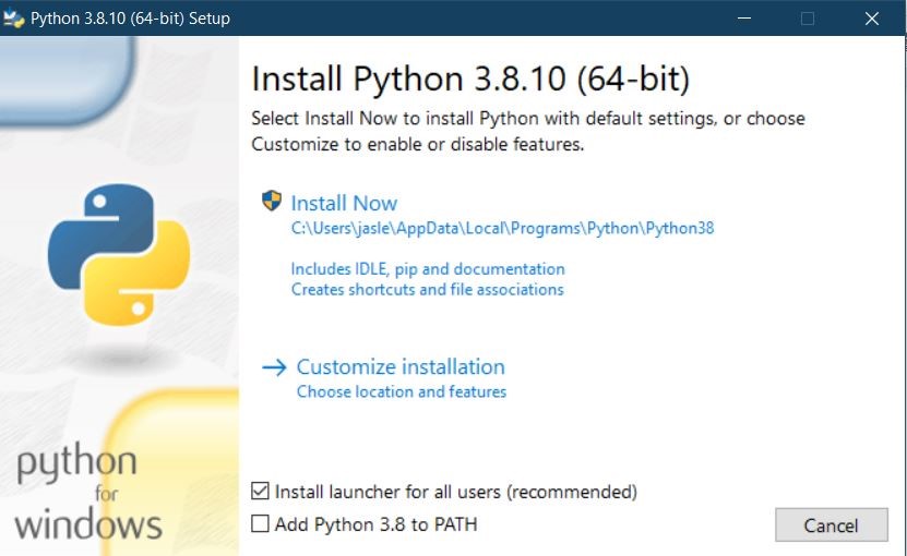 install python