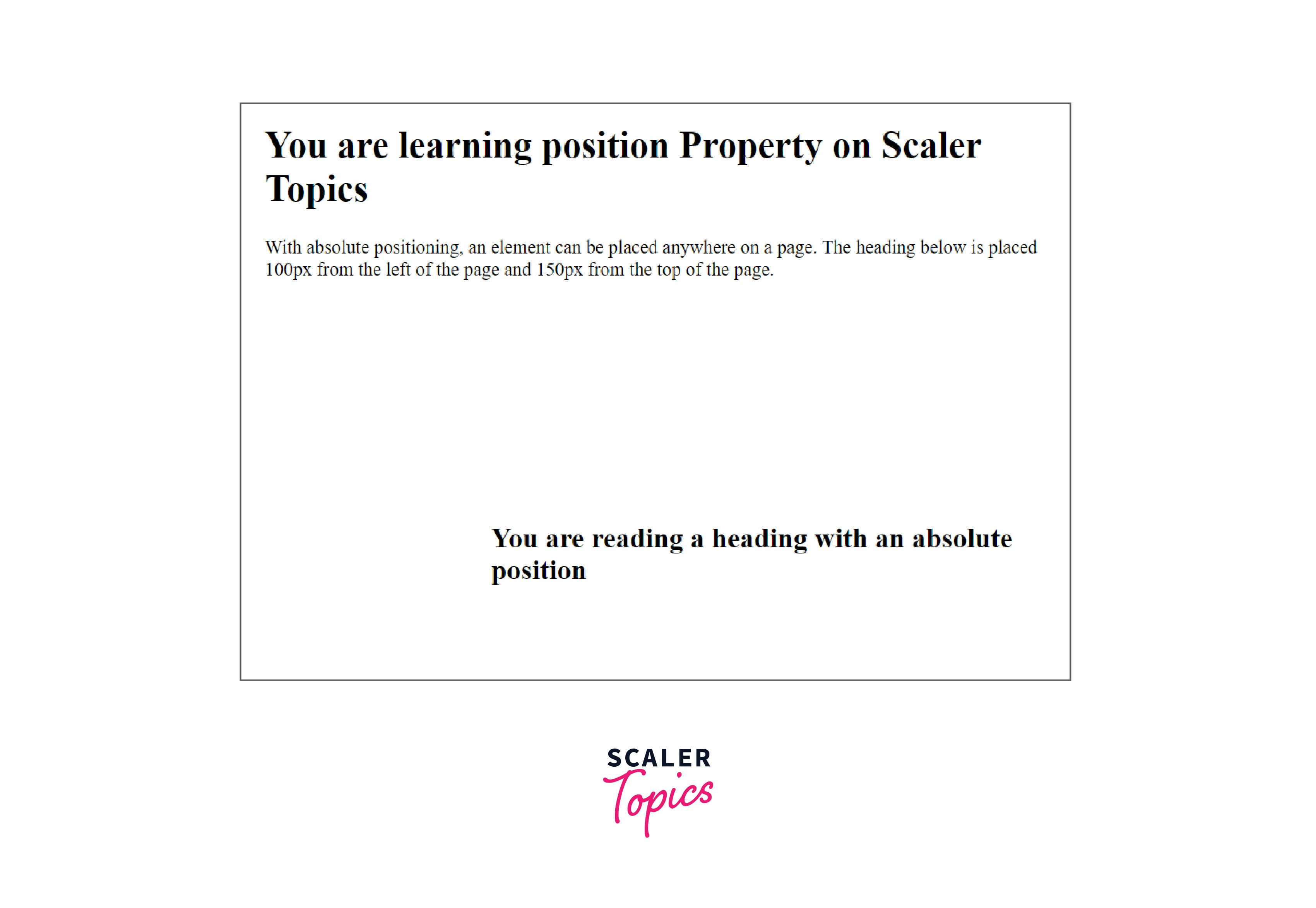 Positioning a HTML element