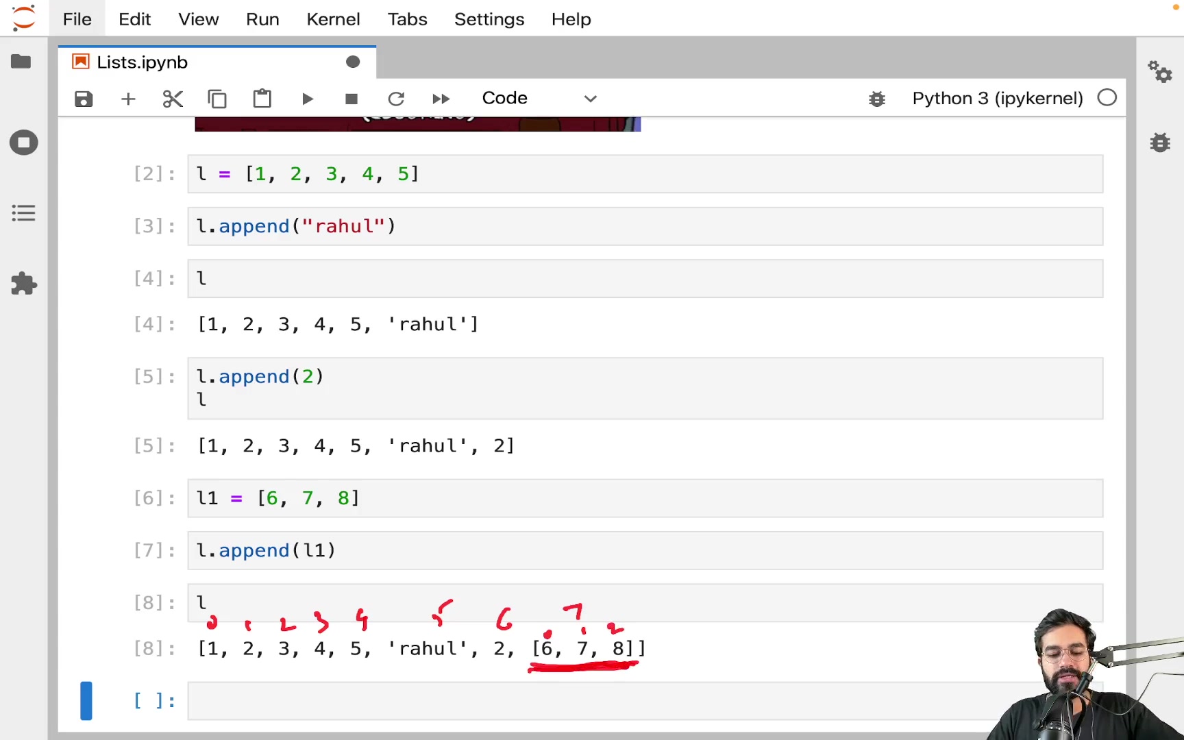 Append vs Extend in lists